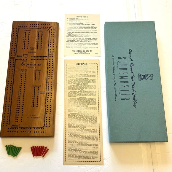Vintage Drueke No. 1150 Two Track Once Around Scoremaster Cribbage Board - Picture 1 of 7
